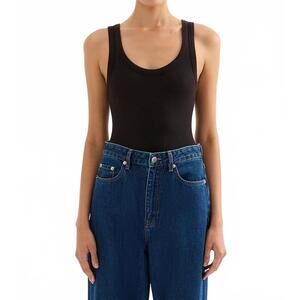 NEW NUDE LUCY organic rib singlet in black